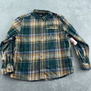 Mens Bass Outdoor XL Stretch Flannel Shirt Rubber Plaid  Button-Down NWT 4227